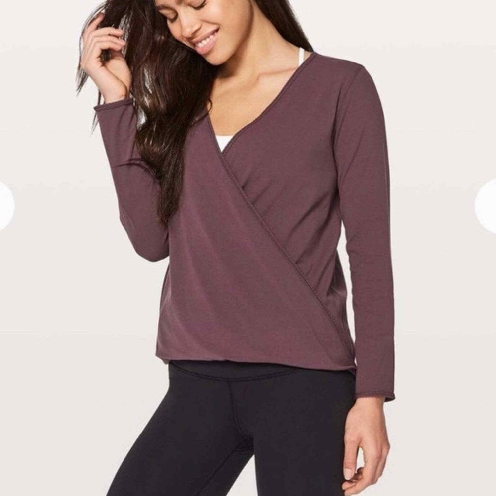 Lululemon Purple Full Freedom Wrap Black Cherry Crossover Long Sleeve Top